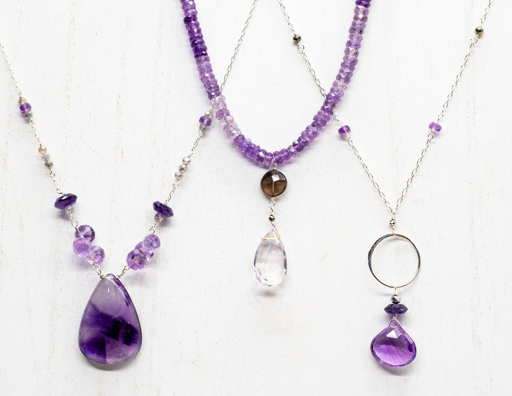 
                
                    Load image into Gallery viewer, Amethyst Zen Pendant Necklace
                
            
