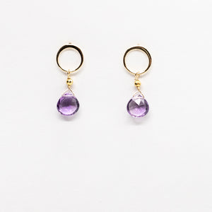 Amethyst Luna Gold Earrings