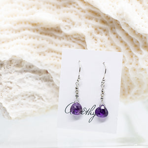 Amethyst Raindrop Silver Earrings