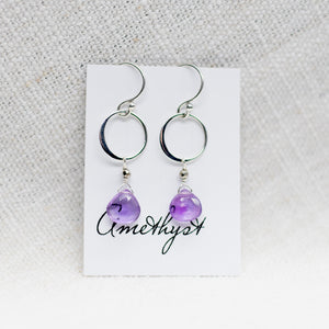 Amethyst Ring Silver Earrings