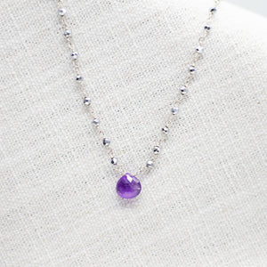 Amethyst Waterfall Silver Necklace