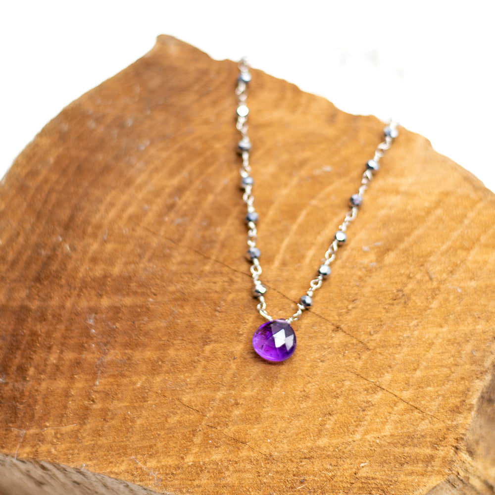 Amethyst Waterfall Silver Necklace