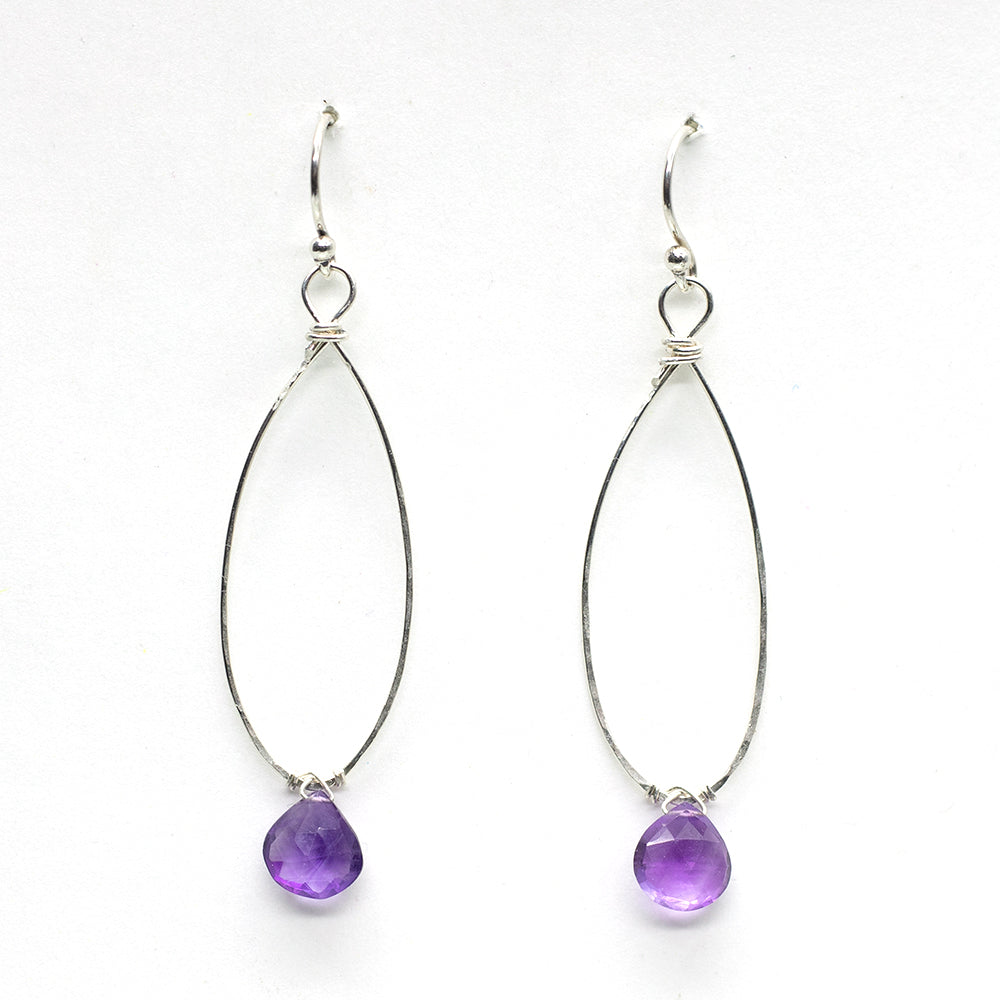 Amethyst Linden Silver Earrings