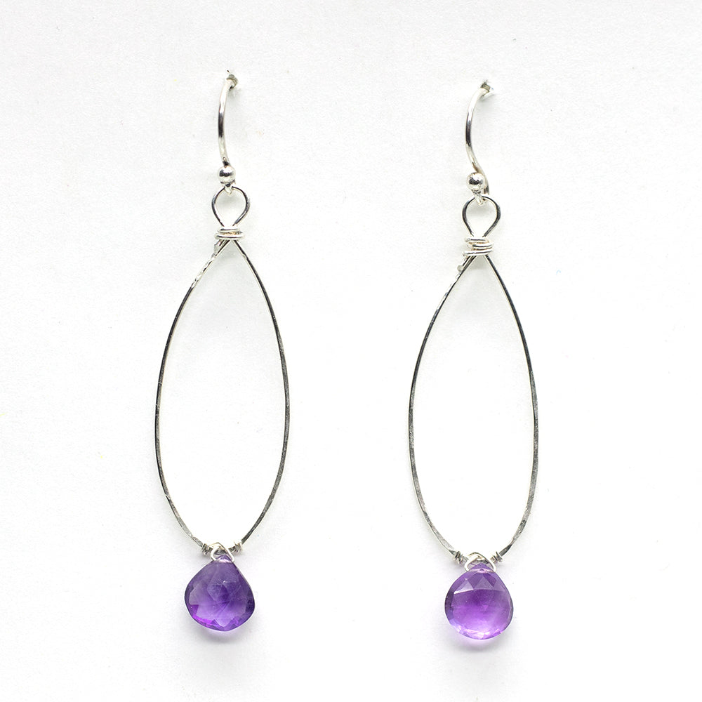 
                
                    Load image into Gallery viewer, Amethyst Linden Silver Earrings
                
            