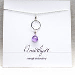 Amethyst Ring Silver Necklace
