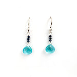 Apatite and Sapphire Raindrop Earrings