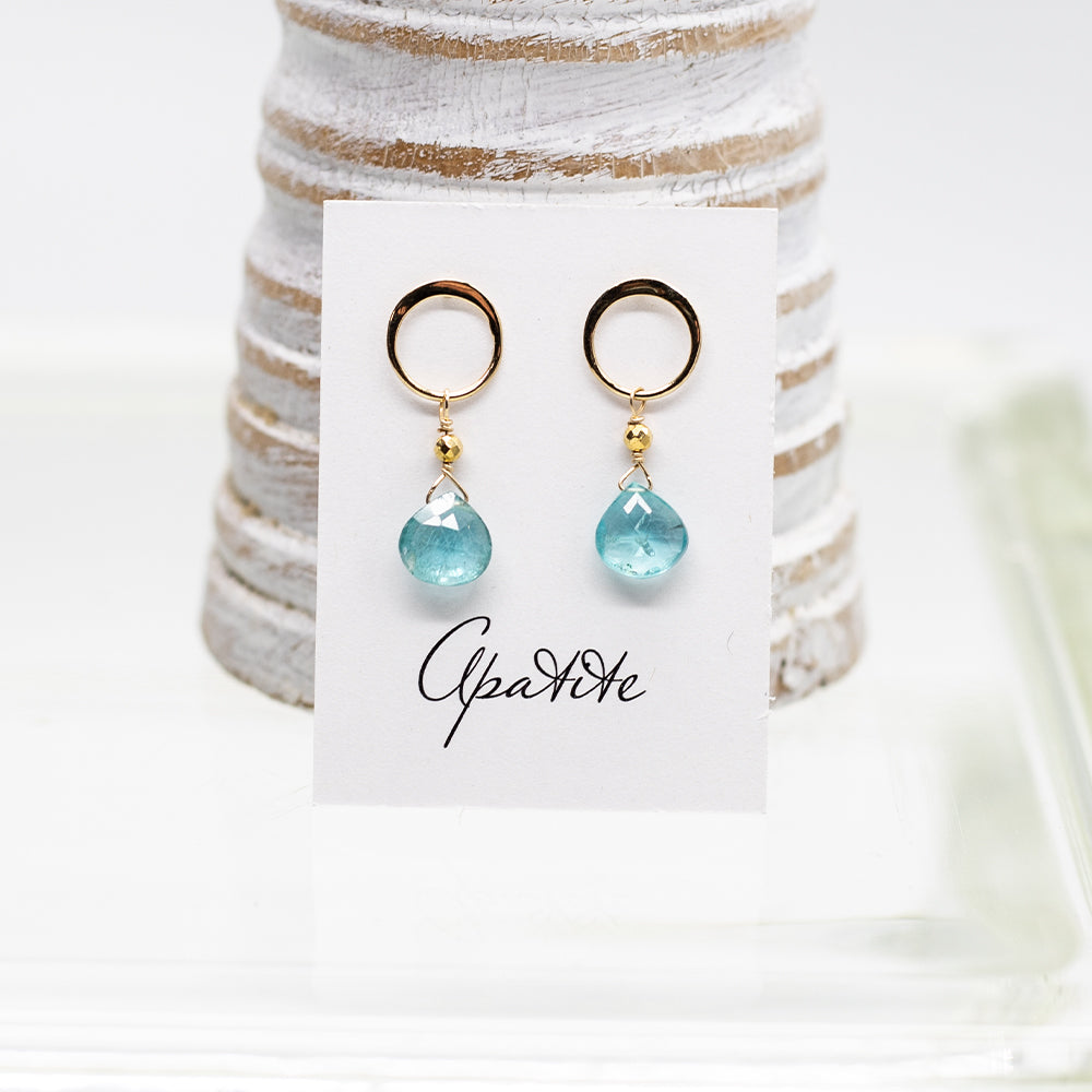 Apatite  Luna Gold Earrings