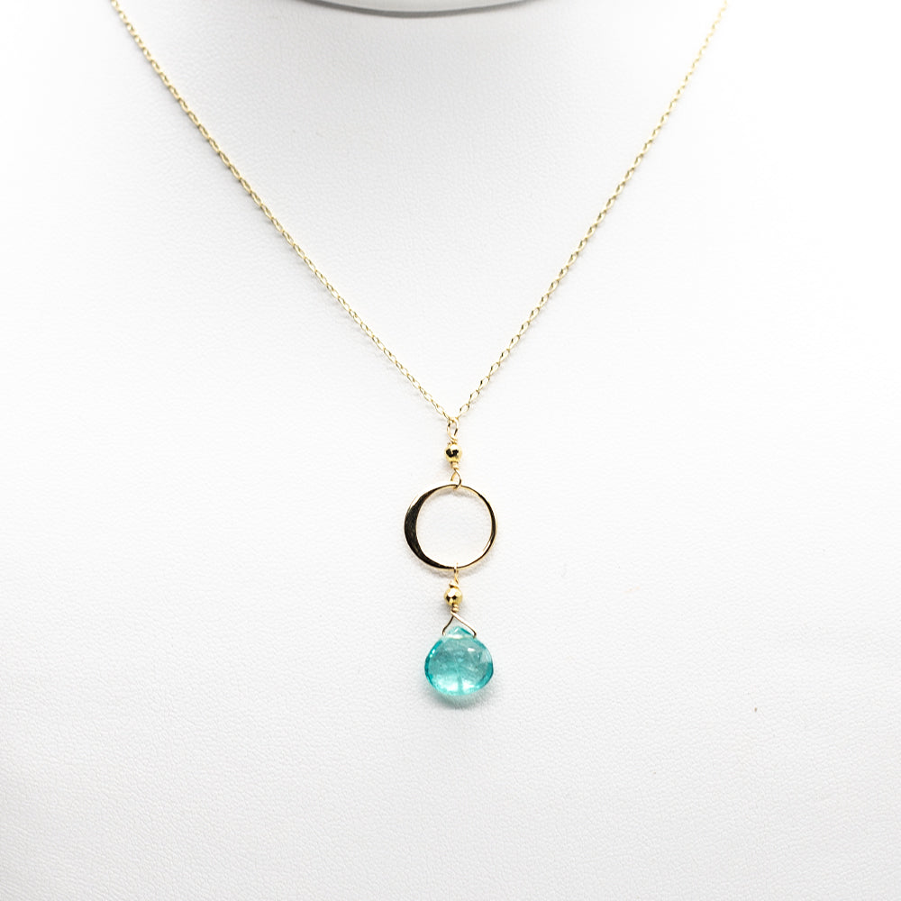 Apatite Ring Gold Necklace