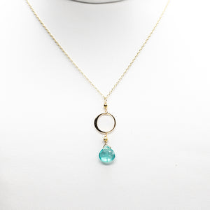 Apatite Ring Gold Necklace