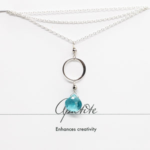 
                
                    Load image into Gallery viewer, Apatite Ring Silver Necklace
                
            