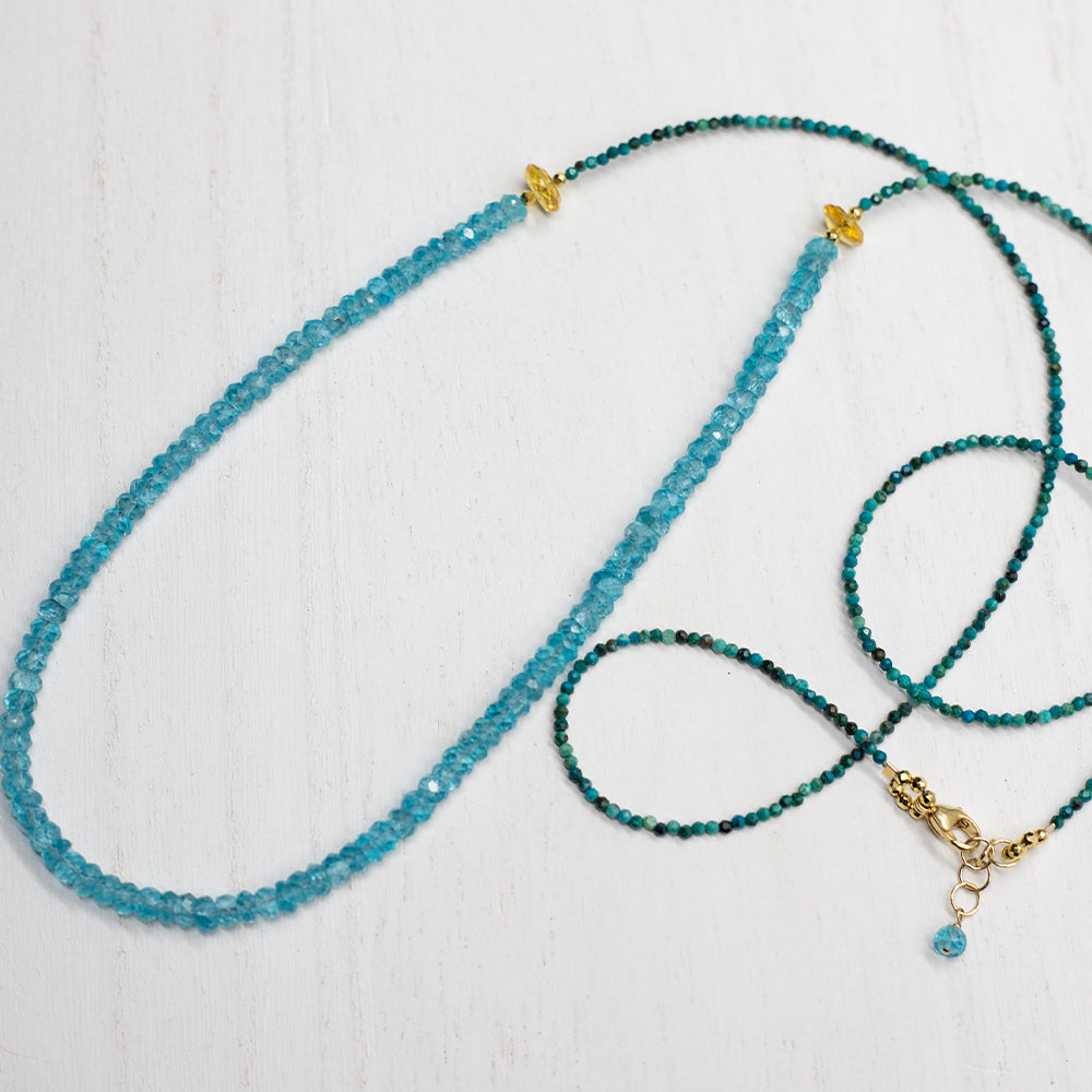 Apatite & Chrysocolla Zen Necklace