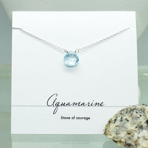 Aquamarine Heart Necklace