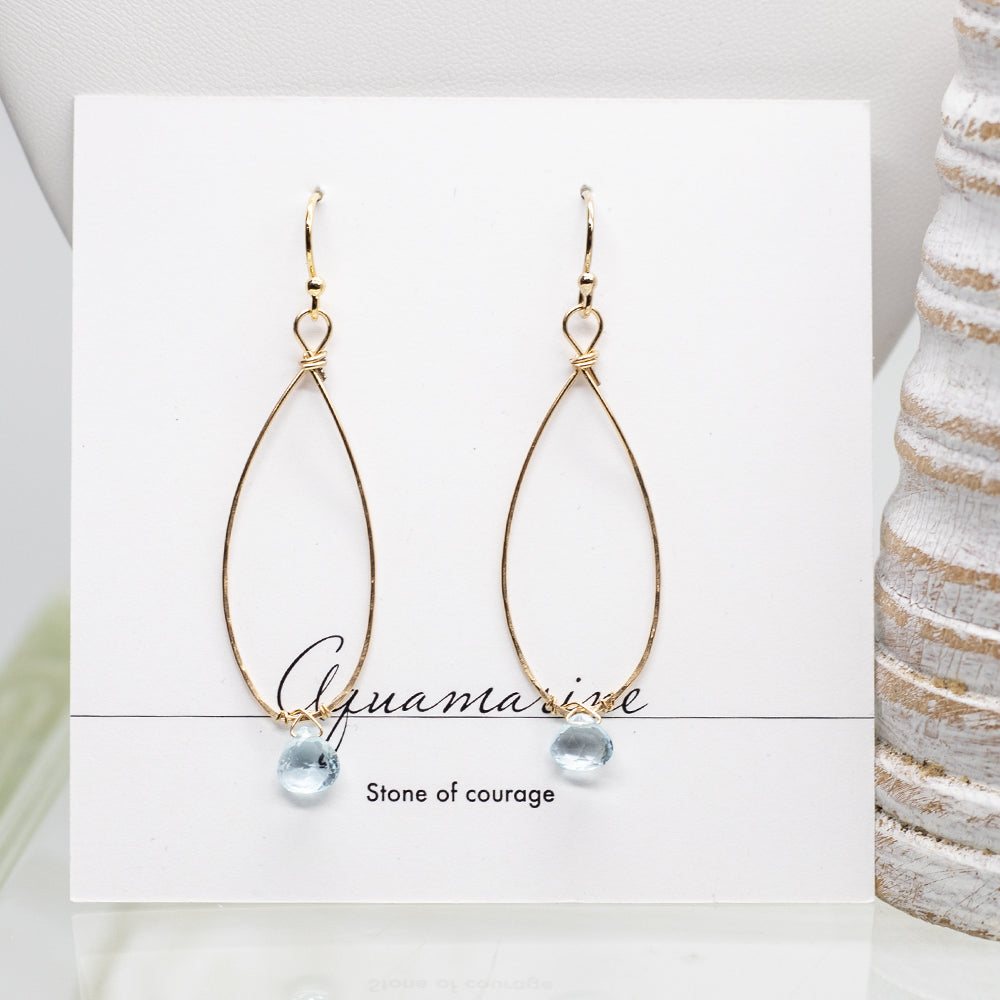 Aquamarine Linden Gold Earrings