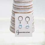 Aquamarine Luna Silver Earrings