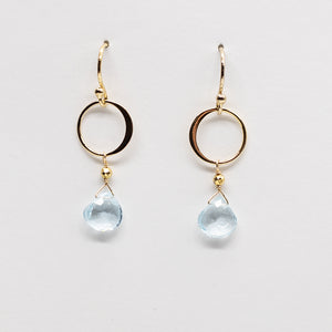 Aquamarine Ring Gold Earrings