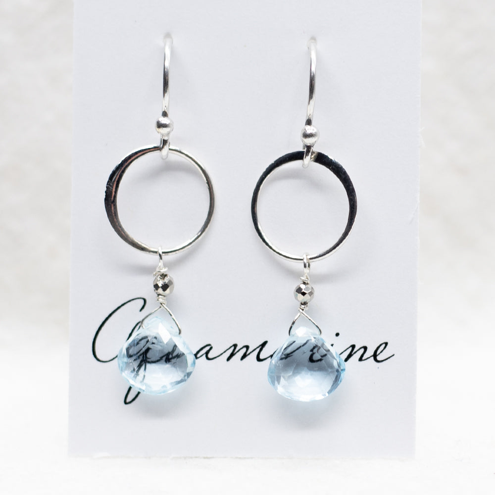 Aquamarine Ring Silver Earrings