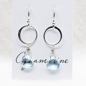 Aquamarine Ring Silver Earrings