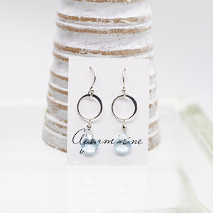 Aquamarine Ring Silver Earrings