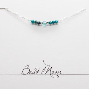 Apatite & Chrysocolla Bar Necklace