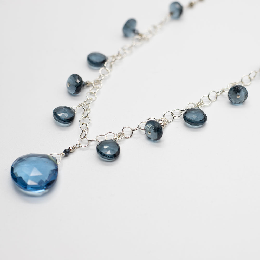 Blue Quartz Droplet Necklace