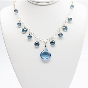 Blue Quartz Droplet Necklace