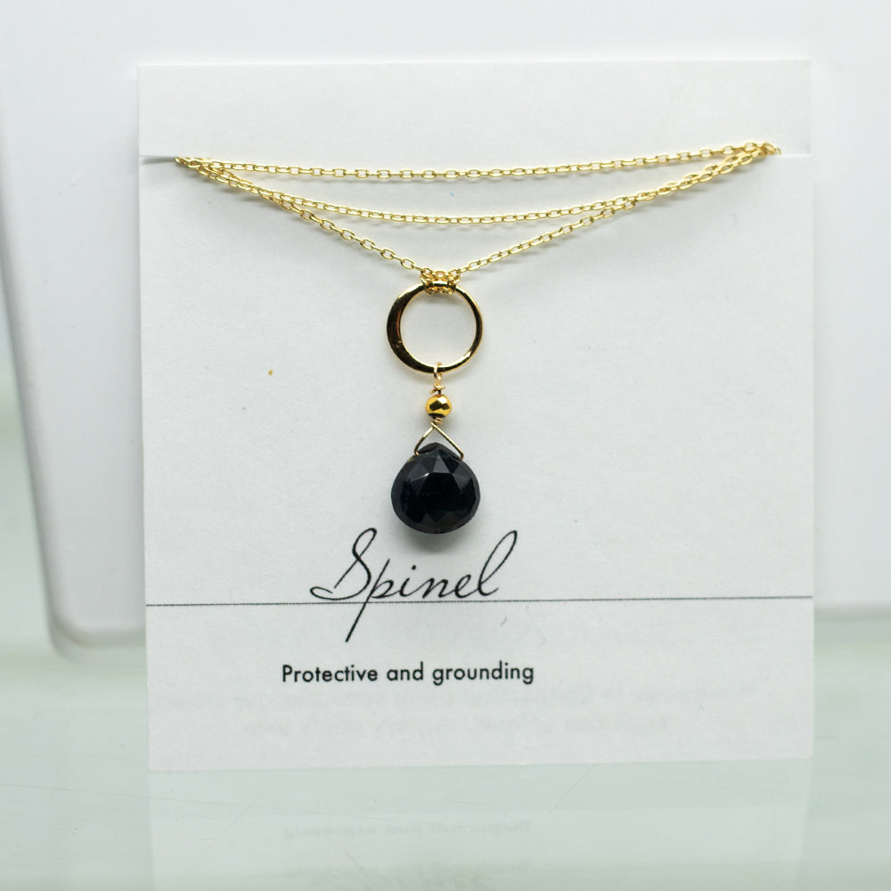 Spinel Ring Gold Necklace