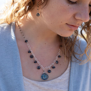 Blue Quartz Droplet Necklace