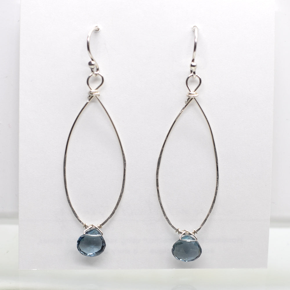 
                
                    Load image into Gallery viewer, Blue Quartz Linden Silver Earrings
                
            