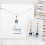 Blue Quartz Gold Raindrop Set