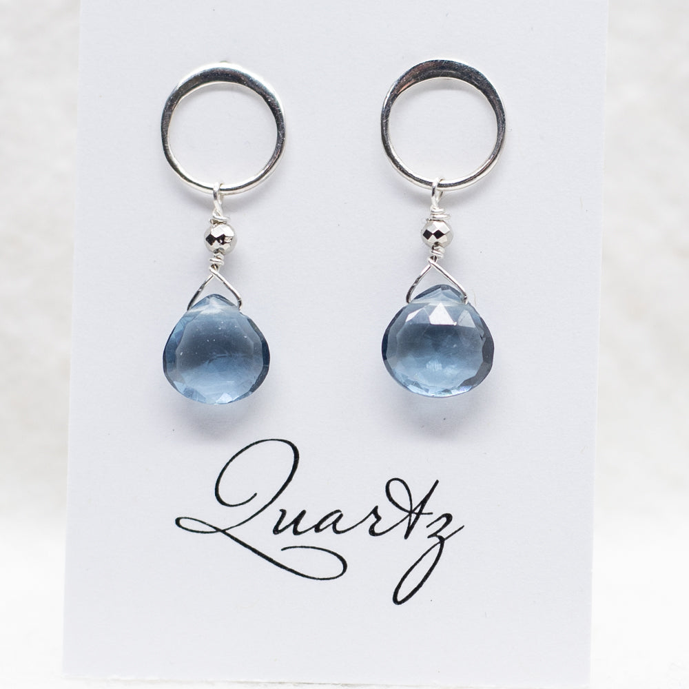 Blue Quartz Luna Silver Earrings