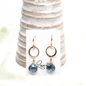 Blue Quartz Gold Ring Set