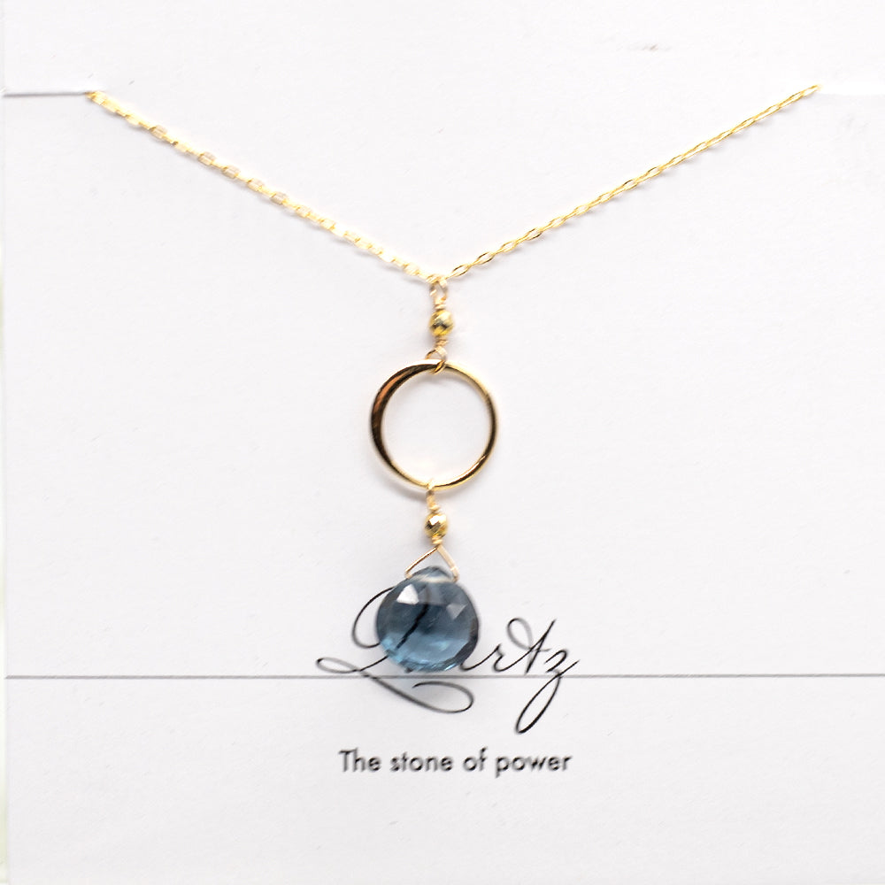 Blue Quartz Gold Ring Set