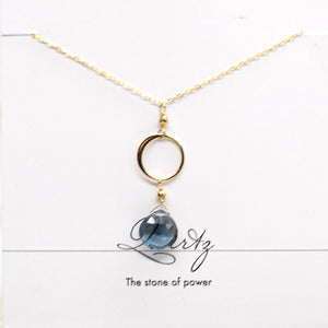 Blue Quartz Gold Ring Set