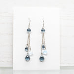 Blue Quartz & Topaz Tassel Earrings