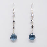 Blue Quartz Waterfall Silver Earrings