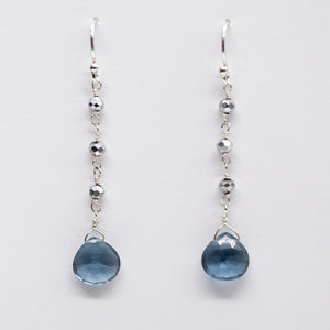 
                
                    Load image into Gallery viewer, Blue Quartz Waterfall Silver Earrings
                
            