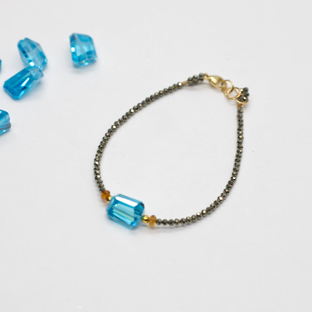 Blue Topaz Luna Simple Bracelet