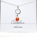 Carnelian Ring Silver Necklace