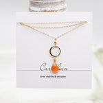Carnelian Ring Gold Necklace
