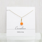 Carnelian Raindrop Gold Necklace