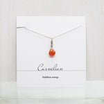 Carnelian Raindrop Silver Necklace
