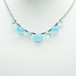 Aquamarine & Chalcedony Quarter Ruffle Necklace