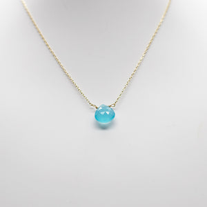Chalcedony Heart Gold Necklace