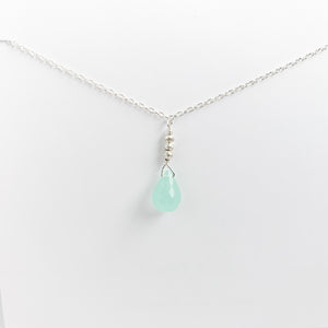 Chalcedony Raindrop Necklace