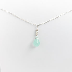 
                
                    Load image into Gallery viewer, Chalcedony Raindrop Necklace
                
            