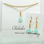 Chalcedony Gold Raindrop Set