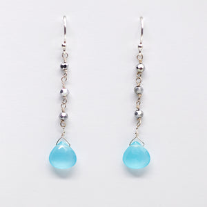 
                
                    Load image into Gallery viewer, Chalcedony Waterfall Silver Earrings
                
            