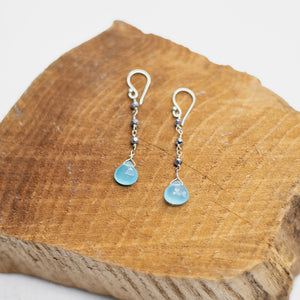 
                
                    Load image into Gallery viewer, Chalcedony Waterfall Silver Earrings
                
            