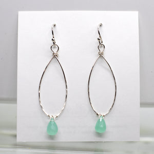 Chalcedony Linden Silver Earrings