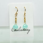 Chalcedony Raindrop Gold Earrings